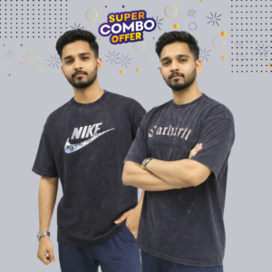 DR-07 Acid Wash Drop Shoulder 2 Pcs Combo