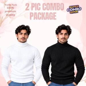𝐓𝐮𝐫𝐭𝐥𝐞 𝐍𝐞𝐜𝐤 Black-White 2 Pcs Combo