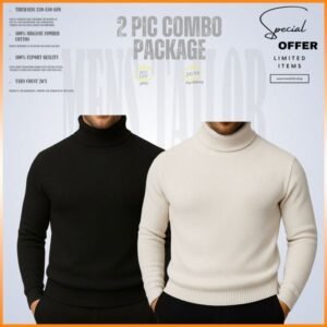 𝐓𝐮𝐫𝐭𝐥𝐞 𝐍𝐞𝐜𝐤 Black-Cream 2 Pcs Combo