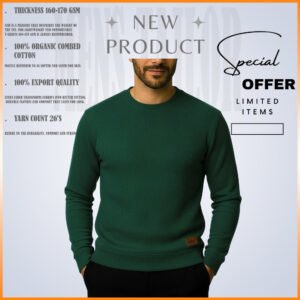 𝐒𝐨𝐥𝐢𝐝 𝐒𝐰𝐞𝐚𝐭𝐬𝐡𝐢𝐫𝐭 - Bottle Green 1 Pcs