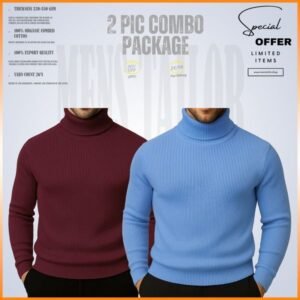 𝐓𝐮𝐫𝐭𝐥𝐞 𝐍𝐞𝐜𝐤 Maroon - Sky Blue 2 Pcs Combo