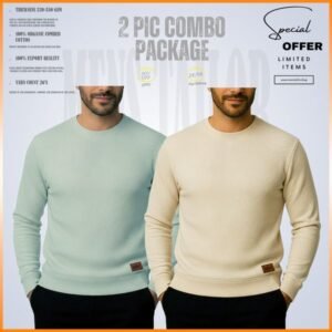 𝐒𝐨𝐥𝐢𝐝 𝐒𝐰𝐞𝐚𝐭𝐬𝐡𝐢𝐫𝐭 - Light Lemon-Cream 2 Pcs Combo