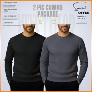 𝐒𝐨𝐥𝐢𝐝 𝐒𝐰𝐞𝐚𝐭𝐬𝐡𝐢𝐫𝐭-Black-Charcoal 2 Pcs Combo