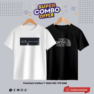 2C37 Premium Luxury Brand 2Pcs Combo T-shirt