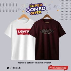 2C66 Premium Luxury Brand 2Pcs Combo T-shirt
