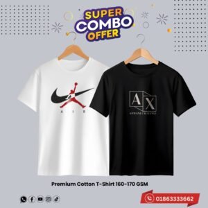 2C67 Premium Luxury Brand 2Pcs Combo T-shirt