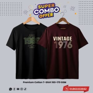 2C68 Premium Luxury Brand 2Pcs Combo T-shirt