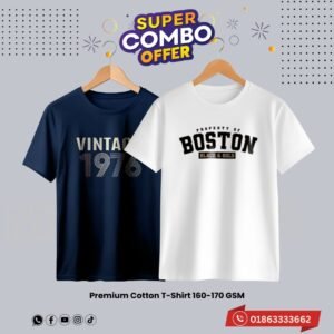 2C84 Premium Luxury Brand 2Pcs Combo T-shirt