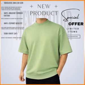 𝐌𝐨𝐜𝐤 𝐍𝐞𝐜𝐤 𝐃𝐫𝐨𝐩 𝐒𝐡𝐨𝐮𝐥𝐝𝐞𝐫 _ 1 pic Offer 200+ GSM_ 𝑻𝒆𝒓𝒓𝒚 𝑪𝒐𝒕𝒕𝒐𝒏 𝒇𝒂𝒃𝒓𝒊𝒄 - Sage Cream