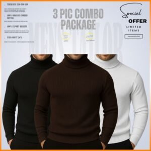 𝐓𝐮𝐫𝐭𝐥𝐞 𝐍𝐞𝐜𝐤 Black-White-Coffee 3 Pcs Combo