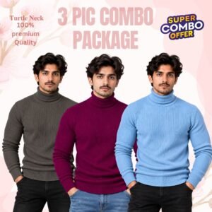 𝐓𝐮𝐫𝐭𝐥𝐞 𝐍𝐞𝐜𝐤 Maroon-Coffe-Sky Blue 3 Pcs Combo