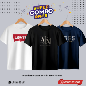 C-61 Premium Luxury Brand 3Pcs Combo T-shirt