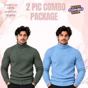 𝐓𝐮𝐫𝐭𝐥𝐞 𝐍𝐞𝐜𝐤 Sky Blue - Olive 2 Pcs Combo