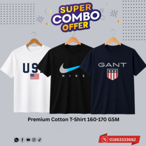 DN-41 Premium Luxury Brand 3Pcs Combo T-shirt