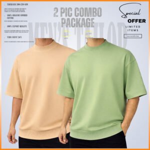 𝐌𝐨𝐜𝐤 𝐍𝐞𝐜𝐤 𝐃𝐫𝐨𝐩 𝐒𝐡𝐨𝐮𝐥𝐝𝐞𝐫 _ 2 pic Combo Offer 200+ GSM_ 𝑻𝒆𝒓𝒓𝒚 𝑪𝒐𝒕𝒕𝒐𝒏 𝒇𝒂𝒃𝒓𝒊𝒄 - Cream - Sage Green