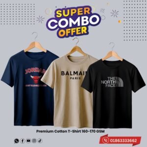 C-70 Premium Luxury Brand 3Pcs Combo T-shirt