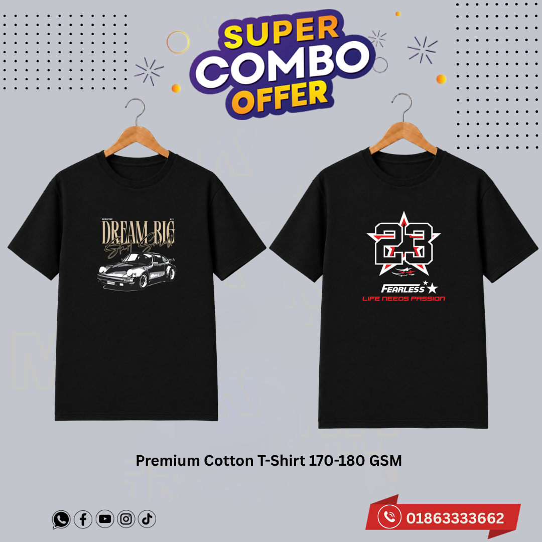 2CR9 Premium Luxury Brand 2Pcs Combo T-shirt